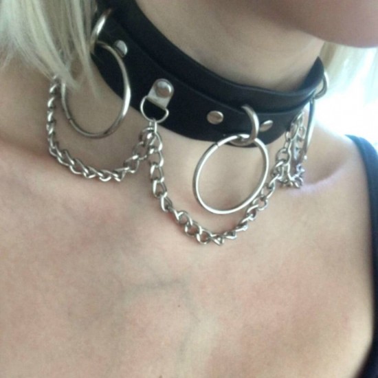 Gotik Halka ve Zincirli Choker