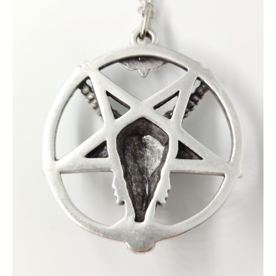 Ters Pentagram Goat Head Kolye