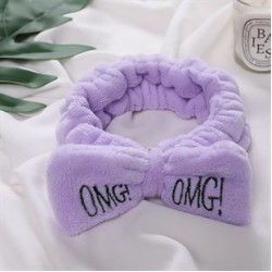 Fiyonklu OMG Lila Peluş Saç Bandı