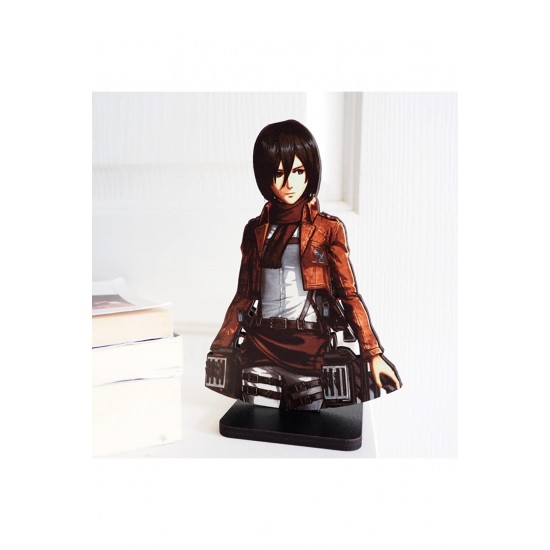 Attack On Titan Mikasa Katsuki Bakugo Ahşap Figür