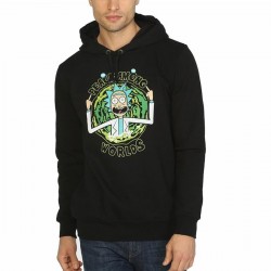 Rick And Morty Peace Among Worlds Siyah Kapşonlu Sweatshirt