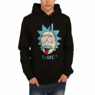 Rick and Morty Einstein Siyah Kapşonlu Sweatshirt