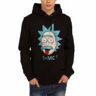 Rick and Morty Einstein Siyah Kapşonlu Sweatshirt