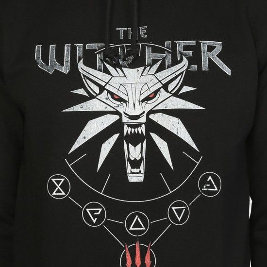 Witcher Wild Hunt Siyah Kapşonlu Sweatshirt