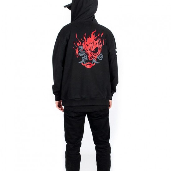 Cyberpunk 2077 Fermuarlı Baharlık Siyah Kapşonlu Sweatshirt Cyberpunk 2077 Fermuarlı Baharlık Siyah Kapşonlu Sweatshirt