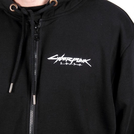 Cyberpunk 2077 Fermuarlı Baharlık Siyah Kapşonlu Sweatshirt Cyberpunk 2077 Fermuarlı Baharlık Siyah Kapşonlu Sweatshirt