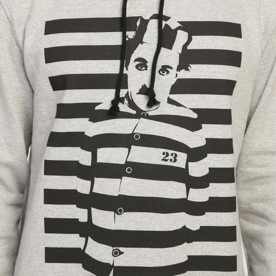 Charlie Chaplin Gri Kapşonlu Sweatshirt