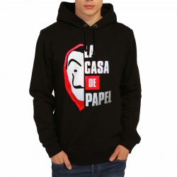 La Casa De Papel Siyah Kapşonlu Sweatshirt