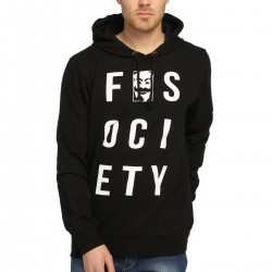 Mr Robot FSociety Siyah Kapşonlu Sweatshirt