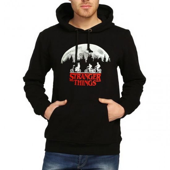 Stranger Things Siyah Kapşonlu Sweatshirt