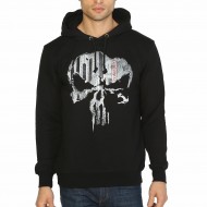 The Punisher Siyah Kapşonlu Sweatshirt