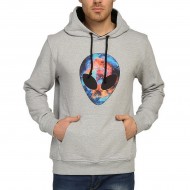 Alien Cosmos Gri Kapşonlu Sweatshirt