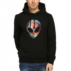 Alien Cosmos Siyah Kapşonlu Sweatshirt