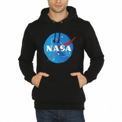 NASA Siyah Kapüşonlu Sweatshirt