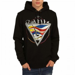 Piramit Siyah Kapşonlu Sweatshirt