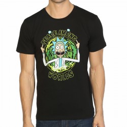 Rick And Morty Peace Among Worlds Siyah Tişört