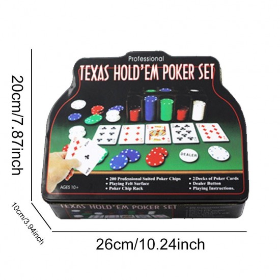 200 Chip Texas Hold'em Profesyonel Poker Set