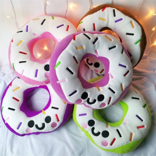 Sevimli Pembe Donut Yastık