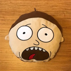 Nakışlı Büyük Boy Morty Şekilli Yastık Minder