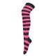 Pembe Siyah Çizgili Dizüstü Çorap