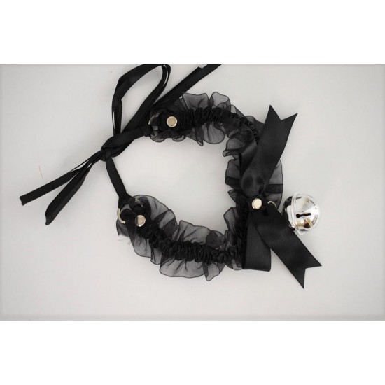 Siyah Dantelli Zilli Choker Tasma Kolye Siyah Dantelli Zilli Choker Tasma Kolye