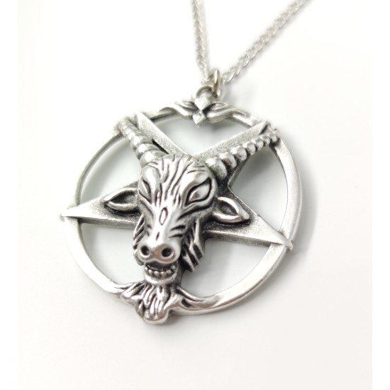 Ters Pentagram Goat Head Kolye Ters Pentagram Goat Head Kolye