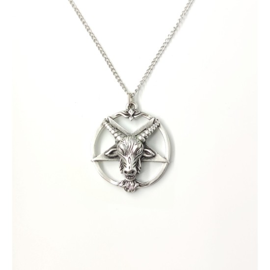 Ters Pentagram Goat Head Kolye Ters Pentagram Goat Head Kolye