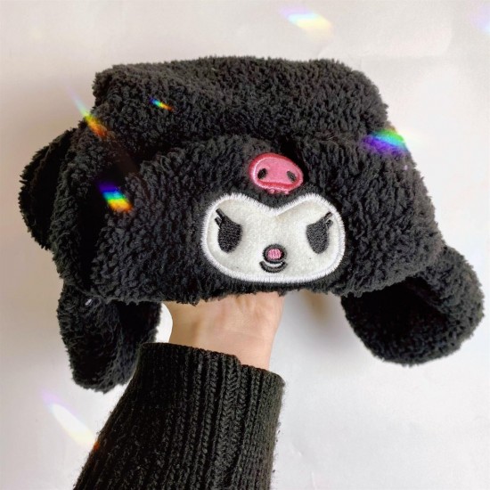 Kuromi Kawaii Siyah Peluş Şapka