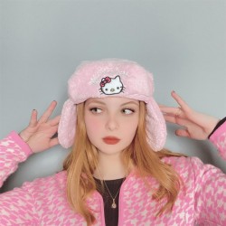 Hello Kitty Pembe Peluş Şapka