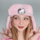 Hello Kitty Pembe Peluş Şapka
