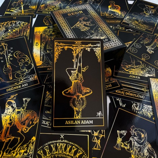 Dükkan Hediyelik Black Gold Tarot Kartları