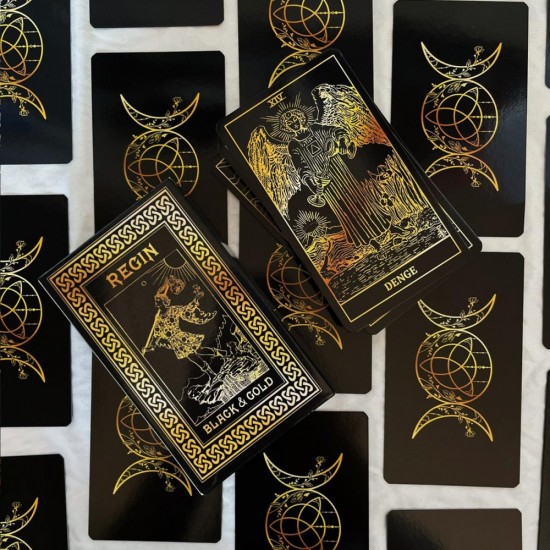 Dükkan Hediyelik Black Gold Tarot Kartları