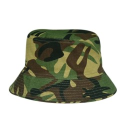 Haki Kamuflaj Desenli Bucket Şapka