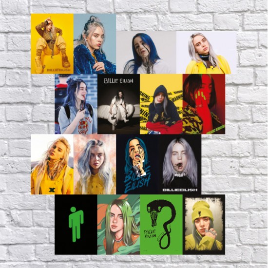 Dekoratif Duvar Kağıdı Seti Billie Eilish