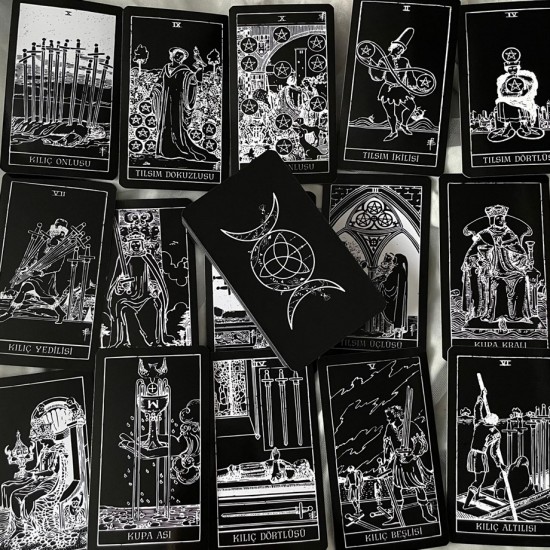 Dükkan Hediyelik Black & White Tarot Destesi Dükkan Hediyelik Black & White Tarot Destesi