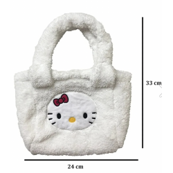 Hello Kitty Beyaz Peluş El Çantası