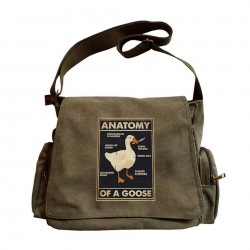 Duck Anatomy Baskılı Unisex Yeşil Postacı Çantası