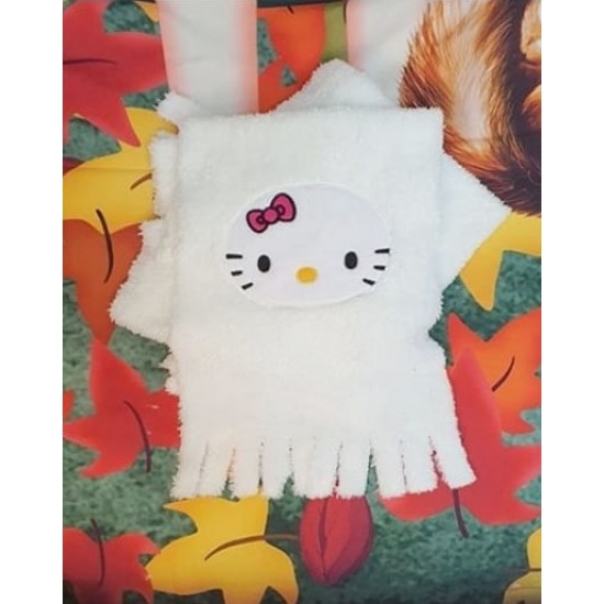 Hello Kitty Beyaz Peluş Atkı