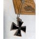 Swastika Cross Siyah Mineli Eskitme Kolye