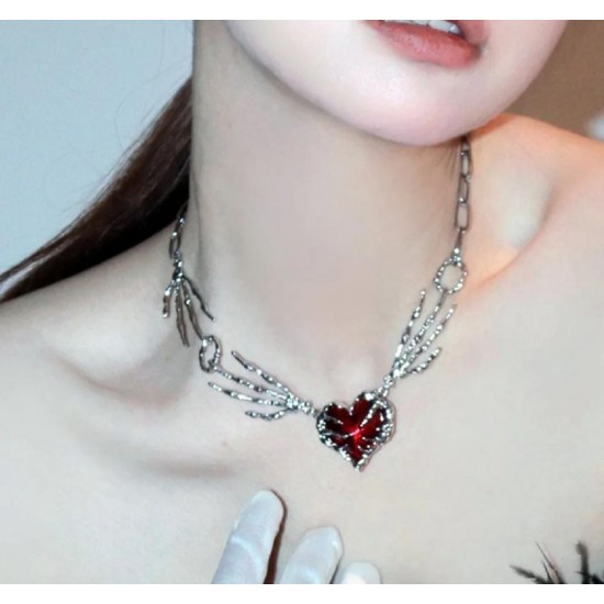 Gothic Skelaton Heart Kolye Gothic Skelaton Heart Kolye