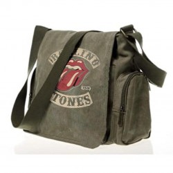 Rolling Stones Baskılı Haki Postacı Çantası