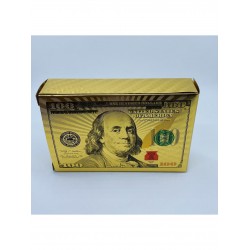 DÜKKAN DESİGN 100 Dolar Desenli Altın İskambil Kartları
