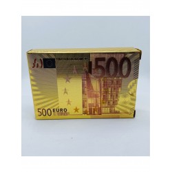 DÜKKAN DESİGN 500 Euro Desenli Altın İskambil Kartları