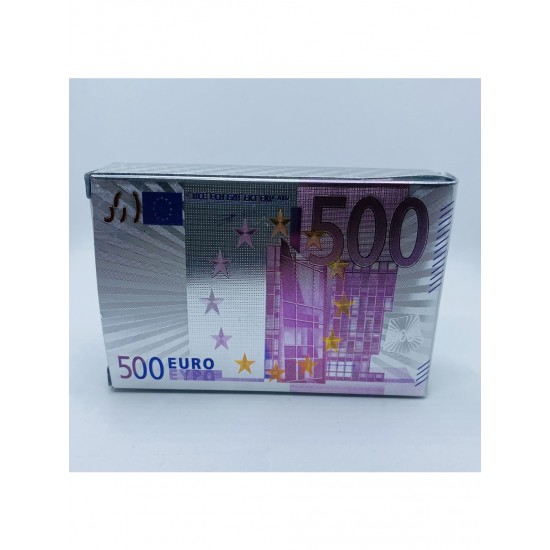 DÜKKAN DESİGN 500 Euro Desenli Gümüş İskambil Kartları DÜKKAN DESİGN 500 Euro Desenli Gümüş İskambil Kartları