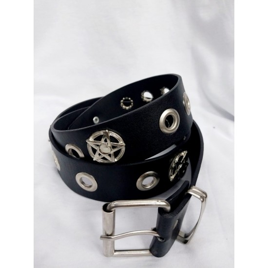 DÜKKAN DESİGN GOTİK PUNK PENTAGRAM DERİ KEMER
