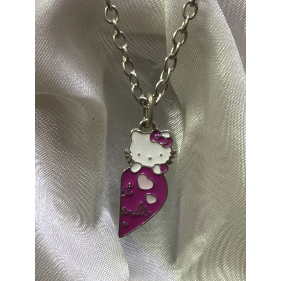 DÜKKAN DESİGN Pembe Hello Kitty Kalpli Kolye DÜKKAN DESİGN Pembe Hello Kitty Kalpli Kolye