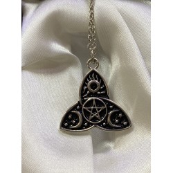 Güneş ve Ay Kavuşum Pentagram Detaylı Kolye