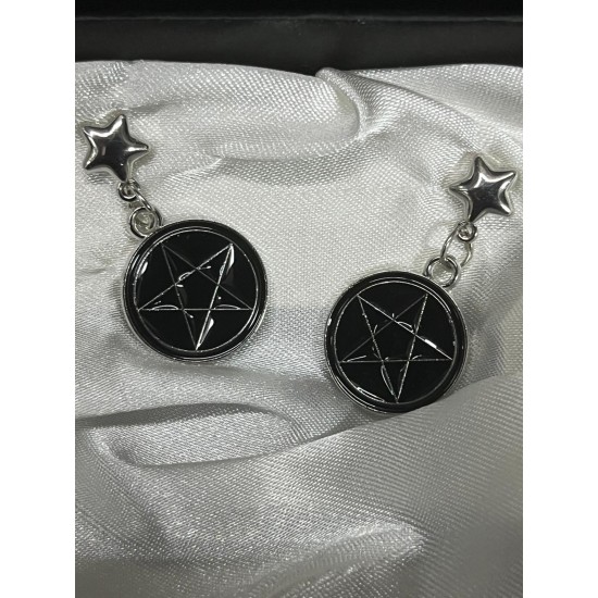 DÜKKAN DESİGN GOTİK SİYAH PENTAGRAM KÜPE DÜKKAN DESİGN GOTİK SİYAH PENTAGRAM KÜPE