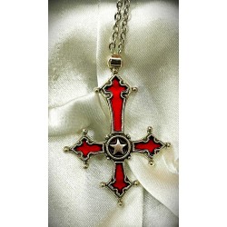 DÜKKAN DESİGN YILDIZLI GOTİK TERS HAÇ KOlYE