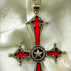 DÜKKAN DESİGN YILDIZLI GOTİK TERS HAÇ KOlYE